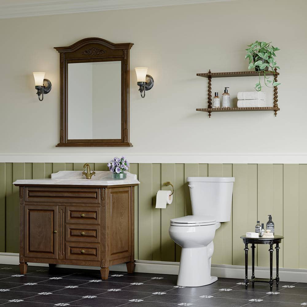 19-Inch White Elongated High Efficiency Two-Piece Toilet