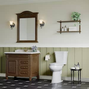 19 in. Tall 2-piece High-Efficiency 1.28 GPF Single Flush Elongated Toilet Map Flush 1000g, Seat Included