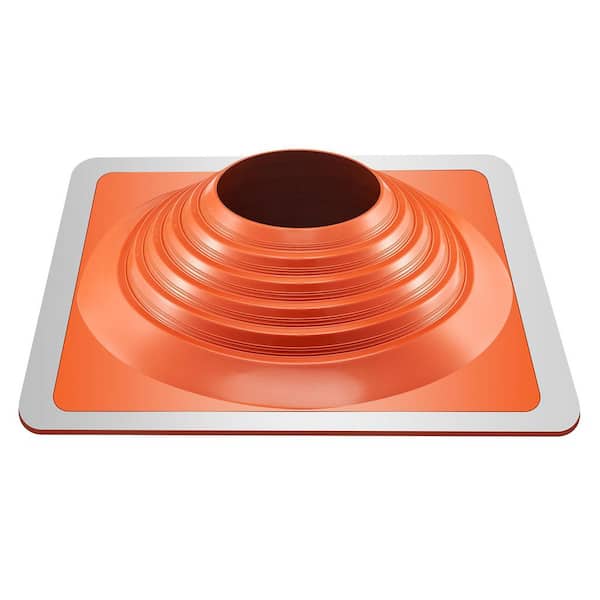 Flexible Silicone Roof Pipe Flashing Boot, 24.6 in. x 24.6 in. x 10 in.-18 in. Red Aluminum Pipe Flashing (1-Pack)