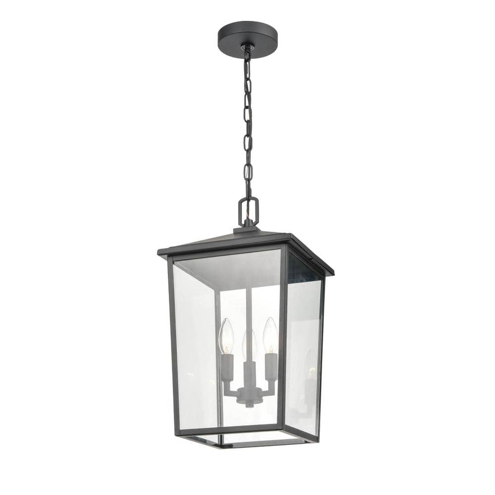 Millennium Lighting 2973 Fetterton 3 Light 11  Wide Outdoor Taper Candle Pendant - Black