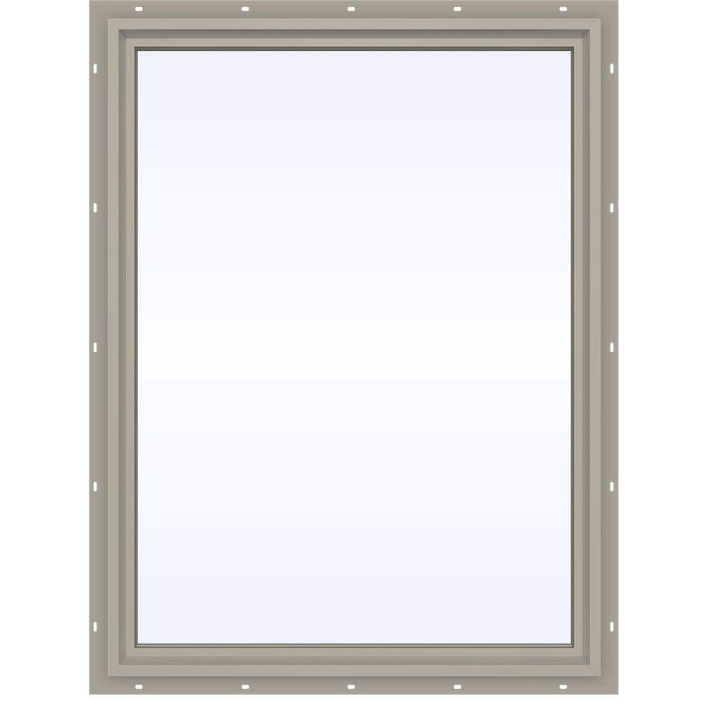 JELD-WEN 35.5 in. x 47.5 in. V-4500 Series Desert Sand Vinyl Picture ...