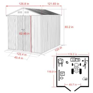 10 ft. W x 10 ft. D Metal Grey Storage Shed 100 sq. ft.
