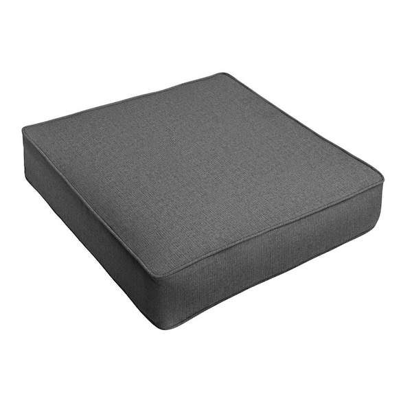 SORRA HOME Sunbrella Revive Charcoal Rectangle Outdoor Seat Cushion