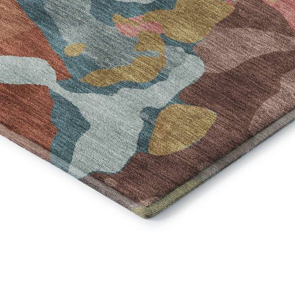 Mayfield Premium Machine Washable Abstract AMF2161 Pink 9 ft. x 12 ft. Area Rug