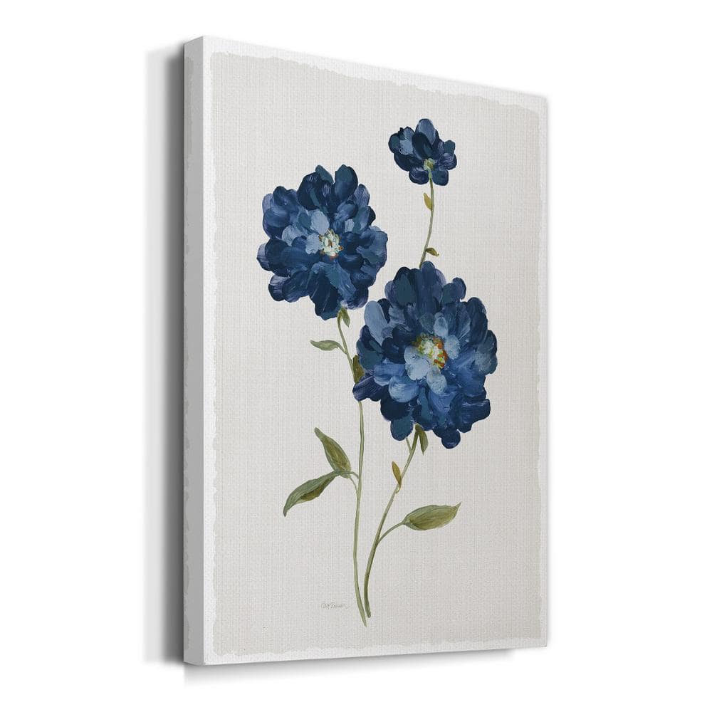 Blue Mums White Canvas Unframed Wall Art 12 x 18