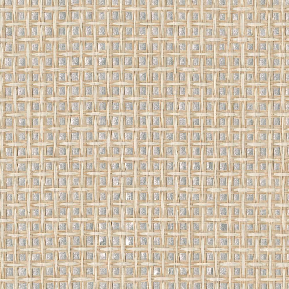 Kenneth James Brewster 2732-54774 Wanchai Metallic natural Grasscloth Wallpaper