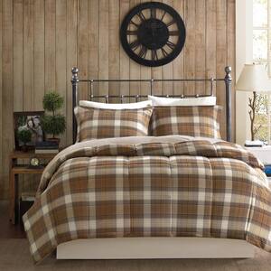 Lumberjack 2-Piece Multi Microfiber Twin Classic Quilting Soft Solid Reverse Down Alternative Comforter Set