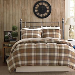 Lumberjack 3-Piece Multi Microfiber King Classic Quilting Soft Solid Reverse Down Alternative Comforter Set