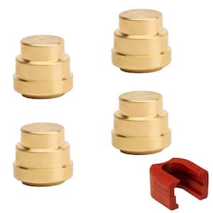 3/4 in. Brass Push-to-Connect End Stop Fitting with SlipClip Release Tool (4-Pack)
