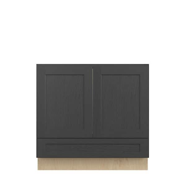 Jamestown Recessed 36 in. W x 34.5 in. H x 21 in. D in Espresso Plywood Assembled Bath Base w/Bottom Drawer