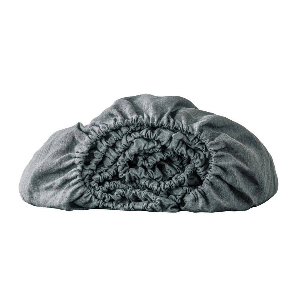 1 Slate Gray Solid Color Linen King Fitted Sheet price history on PriceWatchPro