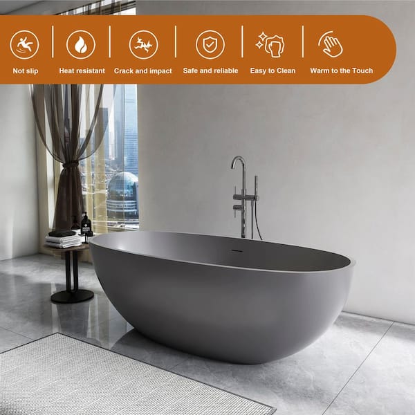 Xspracer Moray 65 in. x 30 in. Solid Surface Stone Resin
