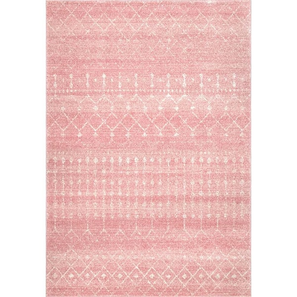 nuLOOM Blythe Modern Moroccan Trellis 2 ft. x 3 ft. Pink Area Rug