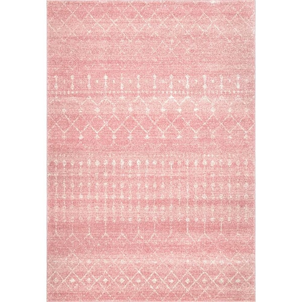 nuLOOM Blythe Modern Moroccan Trellis 4 ft. x 6 ft. Pink Area Rug