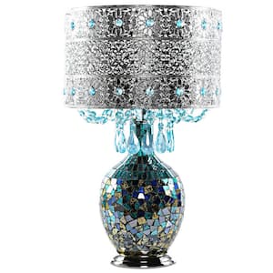 21.75 in. Mattei Jeweled Metal Shade with Mosaic Base Table Lamp