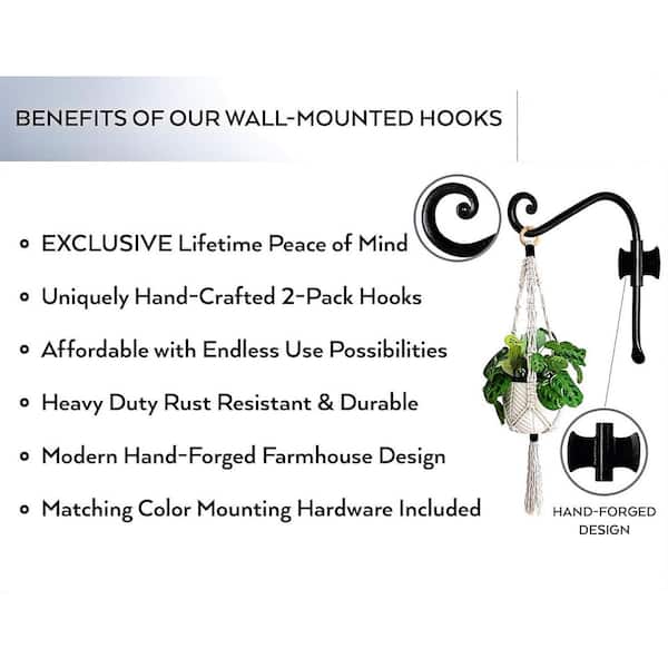 7.5 in. Plant Hangers Heavy Duty Wall Bracket Hooks for Hanging