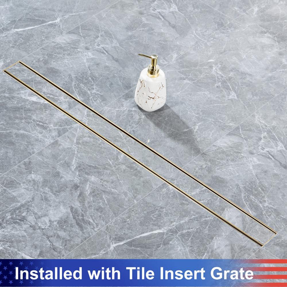 36'' Brushed Gold Stainless Steel Linear Shower Drain