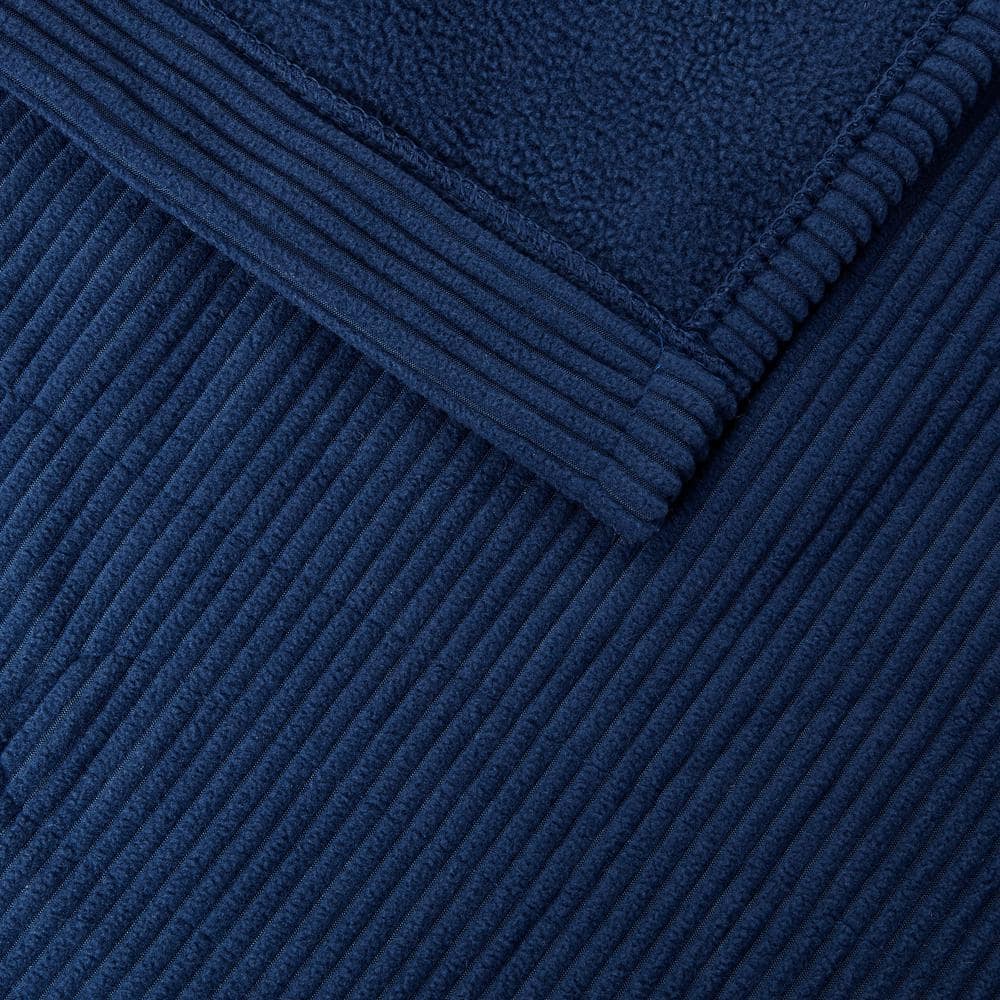 Navy Full Size Electric Micro Fleece Heated Blanket