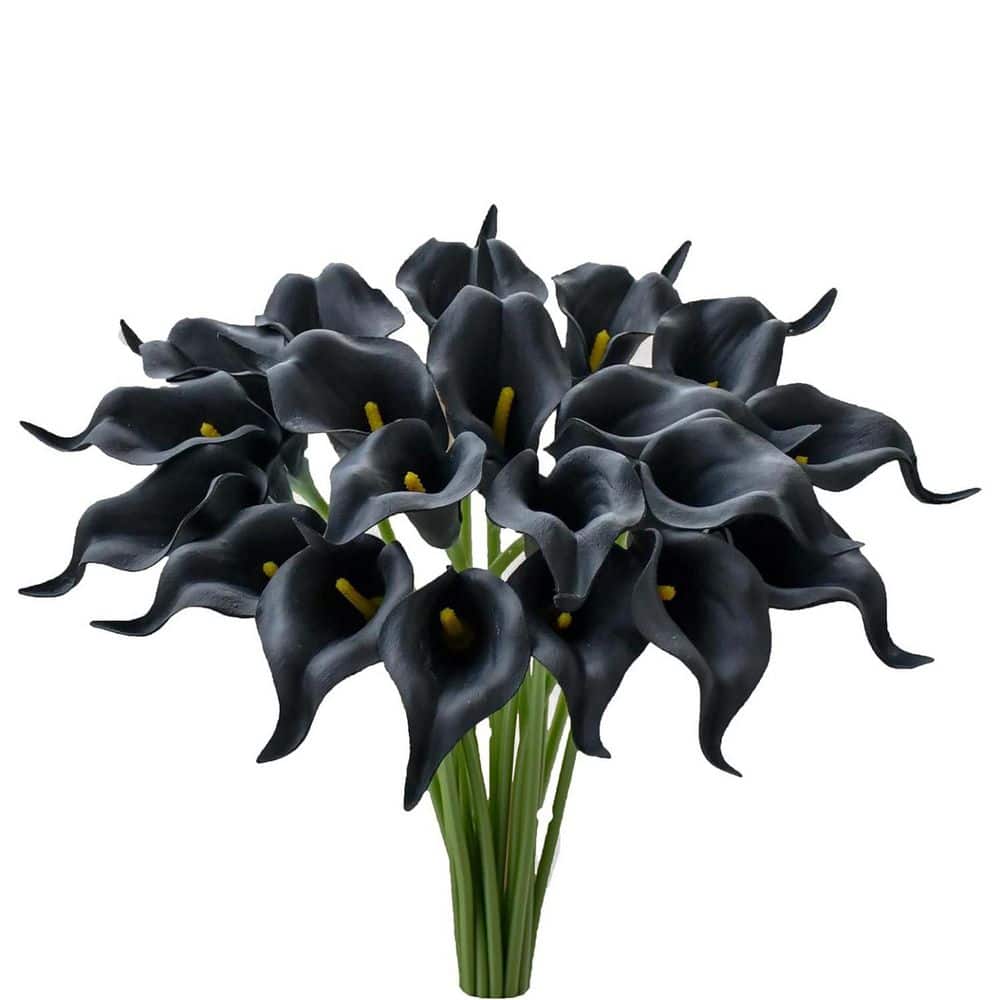 13.5 in. Black Calla Lily Artificial Flowers, 20-Pack L07WP7B6CQ