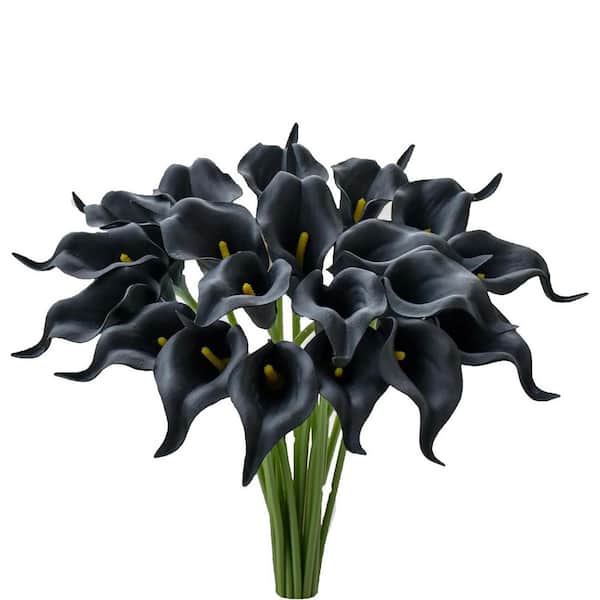 13.5 in. Black Calla Lily Artificial Flowers, 20-Pack L07WP7B6CQ