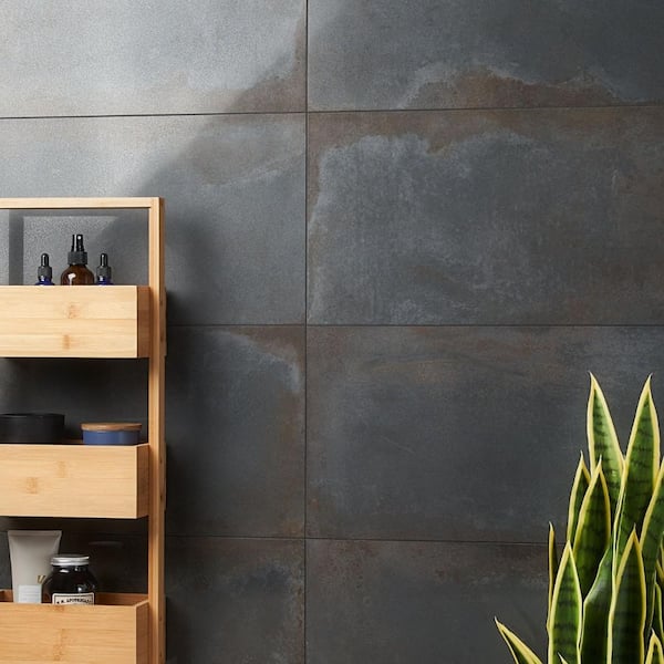 Angela Harris Fuller Black 11.81 in. x 23.62 in. Polished Porcelain Floor and Wall Tile (11.62 sq. ft./Case)