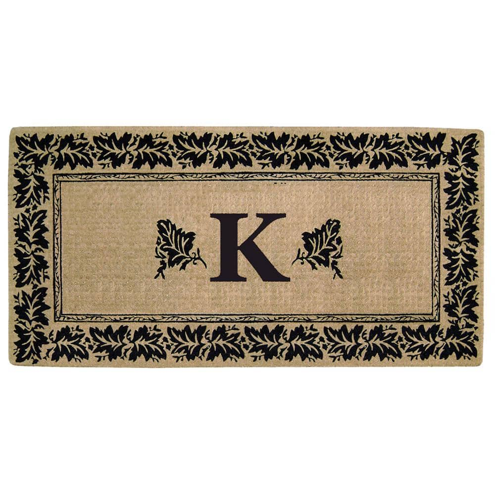 Nedia Home 36 in. x 72 in. Vineyard Heavy Duty Coco Monogrammed K Door ...