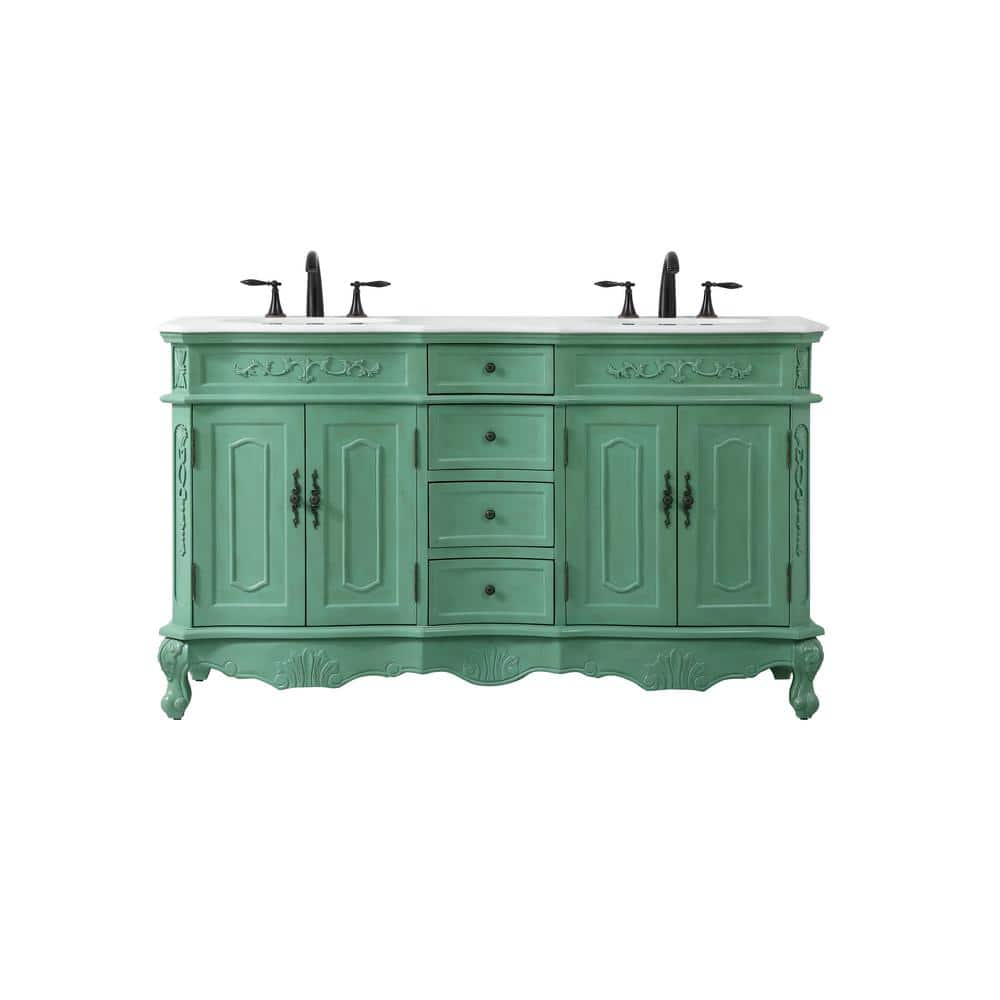 Simply Living 60 in. W x 21 in. D x 36 in. H Double Sink Bath Vanity in Vin