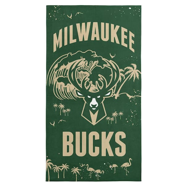 NBA Bucks Tide Cotton/Polyester Blend Graphic Multicolor Printed Beach Towel