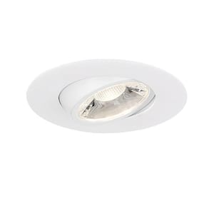 Midway 3 in. Round 2700K-5000K Selectable CCT Remodel IC Airtight Gimbal Integrated LED Recessed Light Kit in White