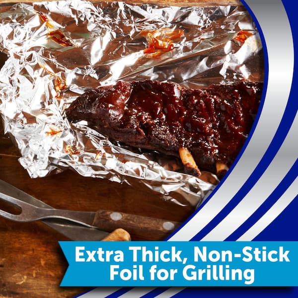 Non-Stick Aluminum Foil, Multiuse Foil for Ultimate Food Protection | Aluminum Foil for Grilling, Roasting, Baking | Glad Grilling and Baking