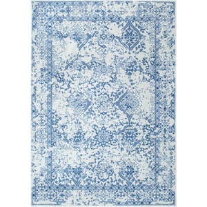 Odell Distressed Persian Light Blue 10 ft. x 14 ft. Area Rug