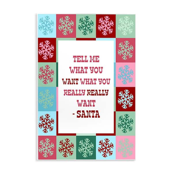 Stupell Industries Funny Santa What You Want by Lil' Rue 1 Piece Unframed Graphic Print Typography Poster Art Print 15 in. x 10 in.