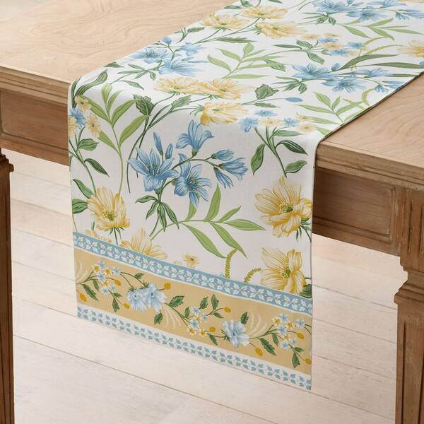 Company Cotton Gardenia Mist Yellow 16 in. x 108 in. Table Runner