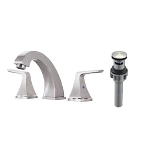 Titus Double Handle Wall Mounted Bathroom Faucet in Brushed Nickel