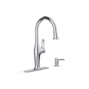 Hamelin Single Handle Pull Down Sprayer Kitchen Faucet in Polished Chrome