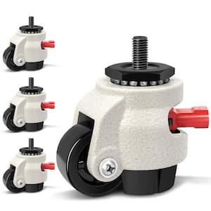 Leveling Stem Caster Wheels with Upgraded Ratchet Arm for Workbench (4-Pack)