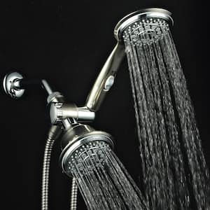 30-spray 4 in. Dual Shower Head and Handheld Shower Head in Chrome/Brushed Nickel