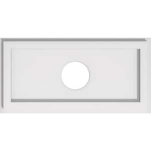 1 in. P X 16 in. W X 8 in. H X 3 in. ID Rectangle Architectural Grade PVC Contemporary Ceiling Medallion