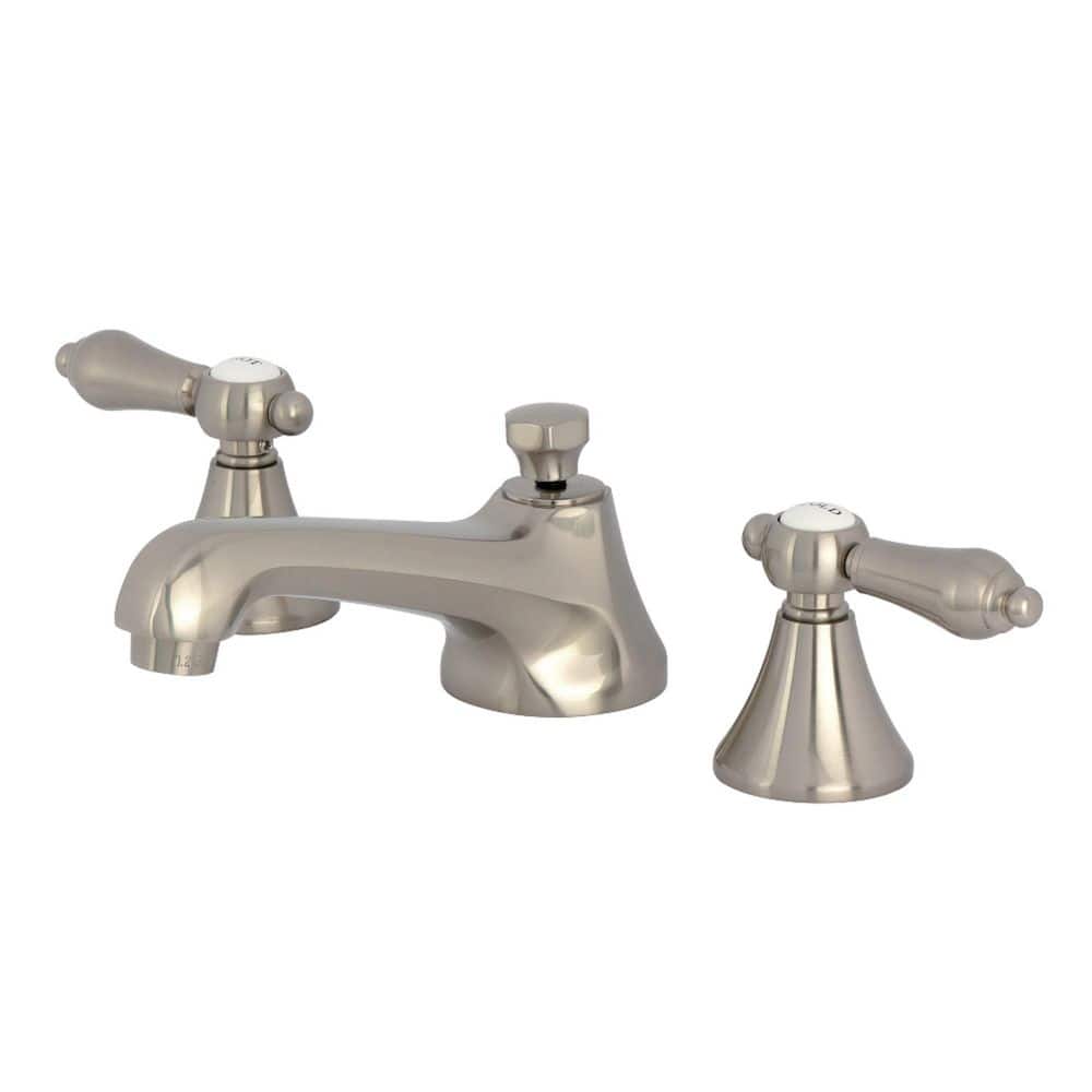 Deck Mount 2-Handle 8 in. Widespread Bathroom Sink Faucet with Pop-Up in Brushed Nickel price history on PriceWatchPro