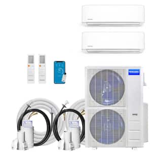 DIY 42,000 BTU 4-Ton 2-Zone Ductless Mini-Split Air Conditioner and Heat Pump  230V/60Hz W/1-25 ft. & 1-35 ft. Line Set