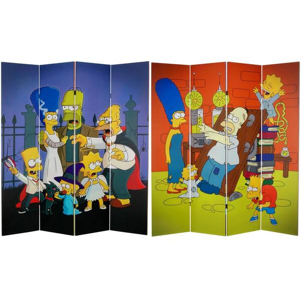 Oriental Furniture 6 ft. Printed 4-Panel Room Divider