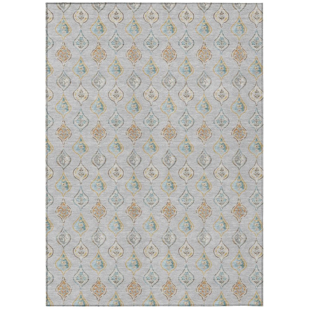 Chantille Machine Washable Indoor/Outdoor Abstract ACN2632 Silver 5 ft. x 7 ft. 6 in. Area Rug price history on PriceWatchPro