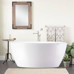 Chartres 59 in. Acrylic Flatbottom Freestanding Bathtub in White
