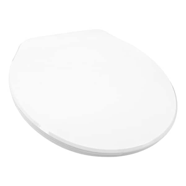 Clorox Antimicrobial Round Closed Front Plastic Toilet Seat in White with EasyOff Hinges 59020