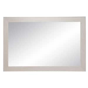 Large Rectangle Light Gray Wood Grain Modern Mirror (55 in. H x 32 in. W)