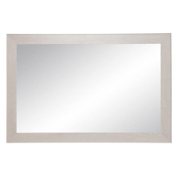 BrandtWorks Large Rectangle Light Gray Wood Grain Modern Mirror (55 in. H x 32 in. W)