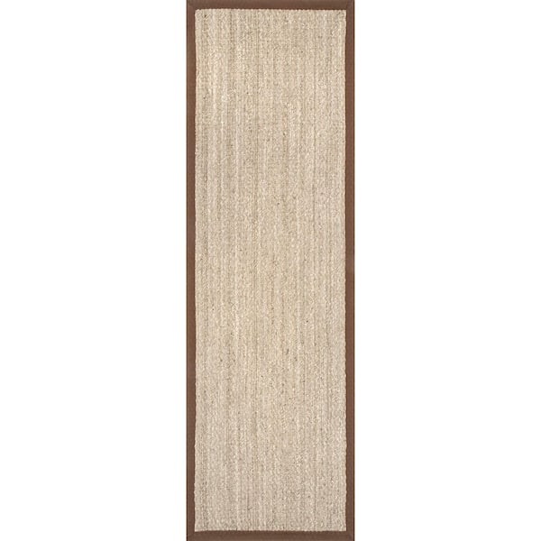 Elijah Seagrass with Border 2 ft. 6 in. x 6 ft. Brown Indoor Runner Rug