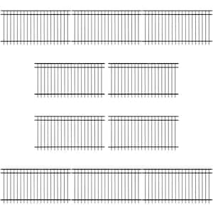 4 ft. x 8 ft. Heavy-Duty Flat Top Metal Fence Panel, Anti-Rust Decorative Garden Fence Panel (Pack of 10)