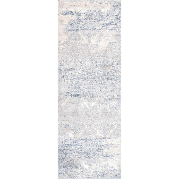 Twilight Tribal Distressed 2 ft. 6 in. x 6 ft. Silver Indoor Runner Rug