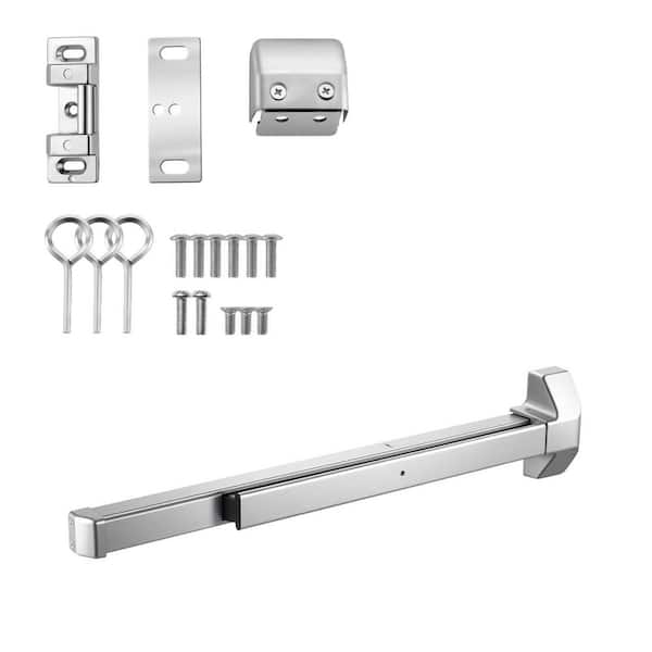 Push Bar Panic Exit Device, 31 in. Stainless Steel Commercial Door Hardware for Emergency Exits, Dual Locking Bolt